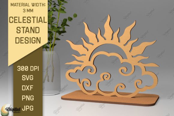 3D Celestial Stand: Sun and Moon Laser Designs