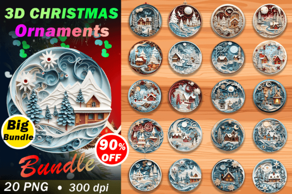 3D Christmas Ornament Bundle for Festive Designs