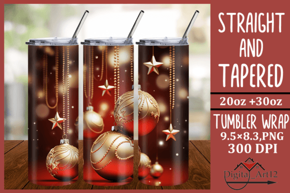 3D Christmas Ornaments 20 Oz Skinny Tumbler Designs