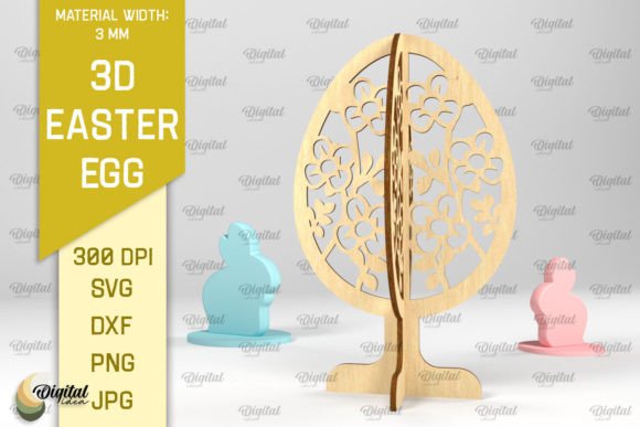 3D Easter Egg SVG: 3D Standing Egg for Crafts