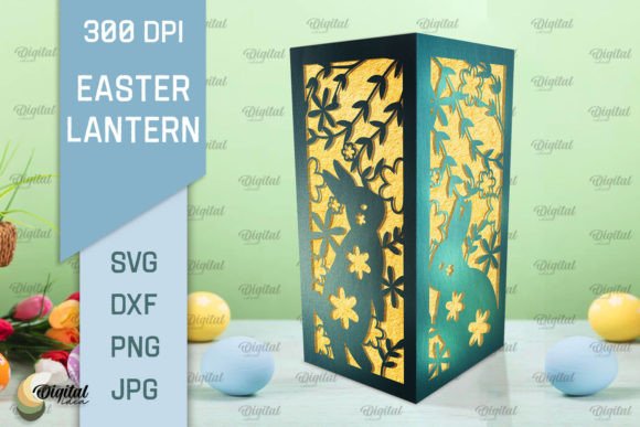 3D Easter Lantern Paper Cut SVG Designs