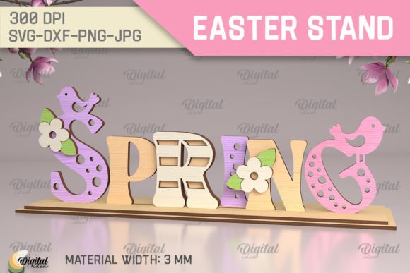 3D Easter Stand Laser Cut: Spring SVG Designs