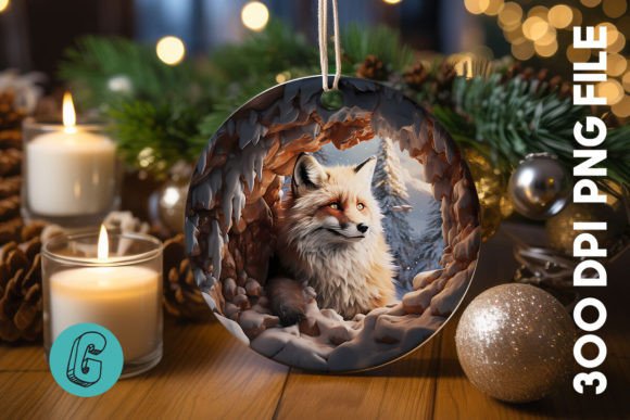 3D Fox Break Through Ornament (12) for Creative Projects