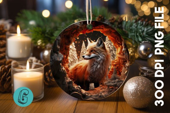 3D Fox Break Through Ornament (20)