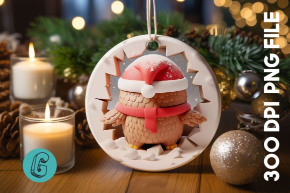 3D Owl Break Through Ornament Back (83)