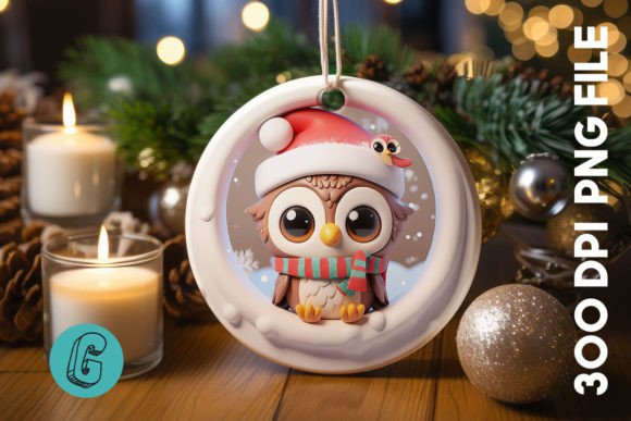 3D Owl Break Through Ornament Front (94)
