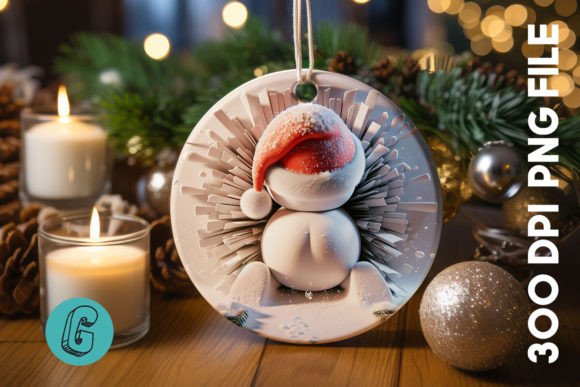 3D Snowman Christmas Ornament Back (13) for Festive Crafts
