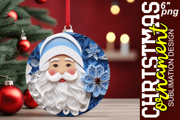 3D Xmas Circle Charm: Festive Sublimation Design