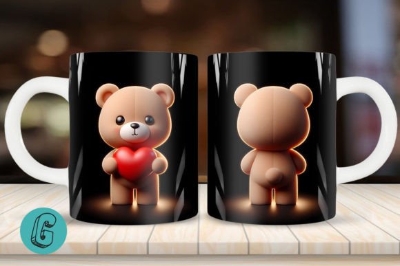 Cute Bear 2 Sided 3D Mug Wrap Set (14)