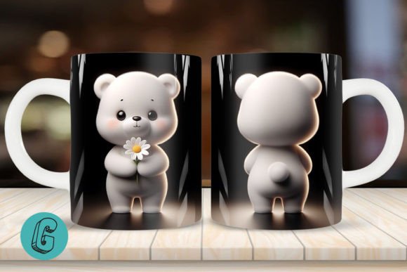 Cute Bear 2 Sided 3D Mug Wrap Set (18): Your Creative Toolkit