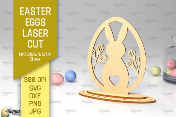 Easter Egg Lasercut: 3D Easter Decor SVG for Crafters