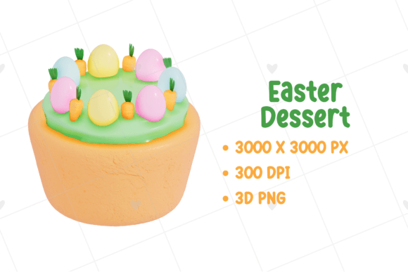 Easter Holiday Dessert 3D PNG: Elevate Your Spring Designs
