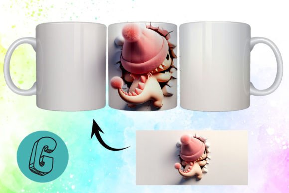 Enchant Your Crafts: The 3D Valentine Dragon 3D Mug Wrap (06)