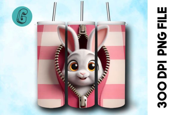 Rabbit 3D Valentine Tumbler Wrap: A Creative Digital Asset