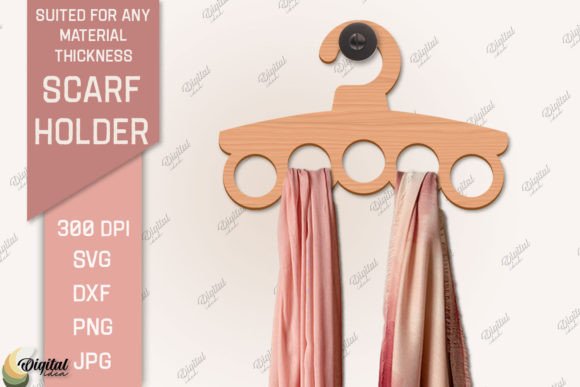 Scarf Holder SVG: 3D Laser Hanger Design