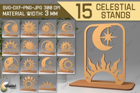 Stunning 3D Celestial Stands Laser Cut Bundle